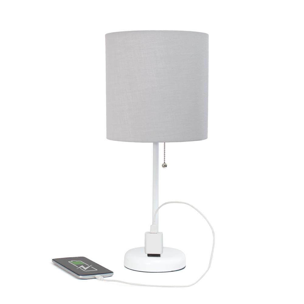 Creekwood Home Oslo 19.5" Table Desk Lamp in White. Picture 6
