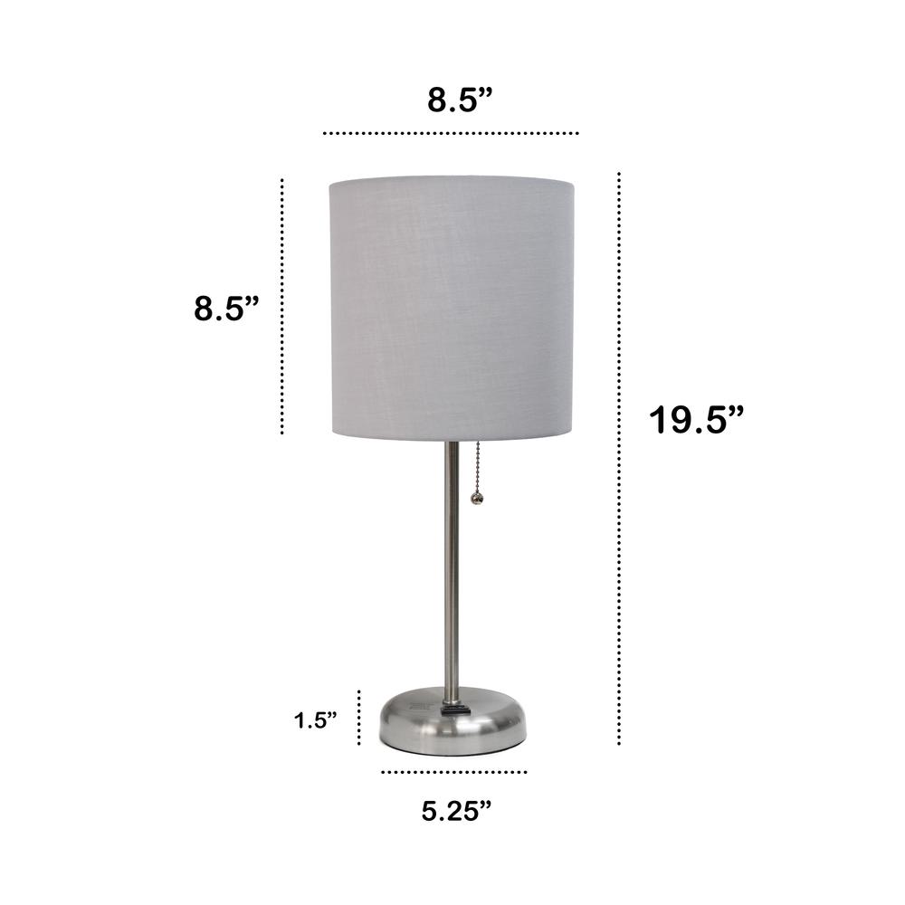 Creekwood Home Oslo 19.5" Table Desk Lamp in Brushed Steel. Picture 5