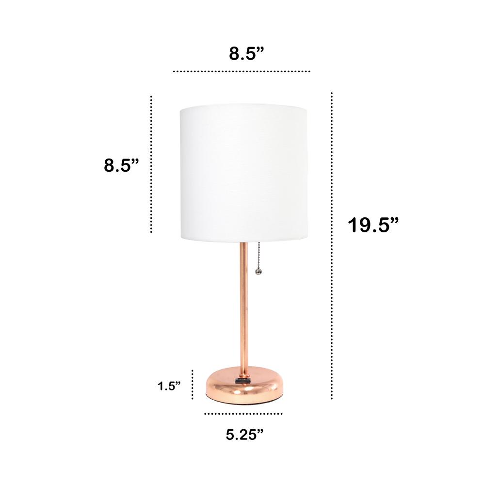 Creekwood Home Oslo 19.5" Table Desk Lamp in Rose Gold. Picture 5