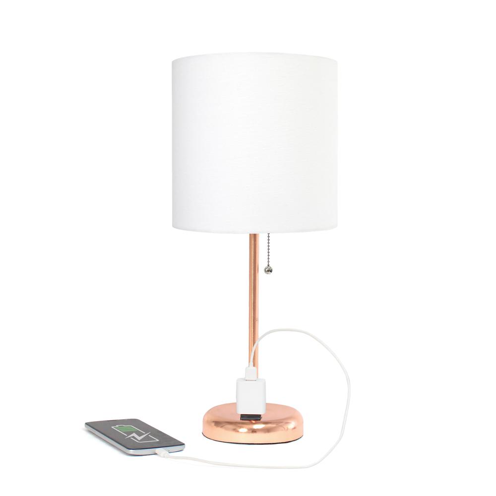 Creekwood Home Oslo 19.5" Table Desk Lamp in Rose Gold. Picture 6