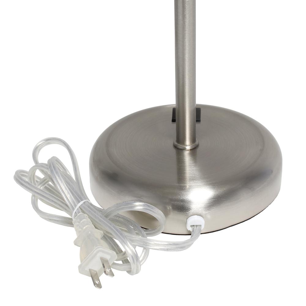 19.5"Bedside USB Port Feature Standard Metal Table Desk Lamp in Brushed Steel. Picture 2