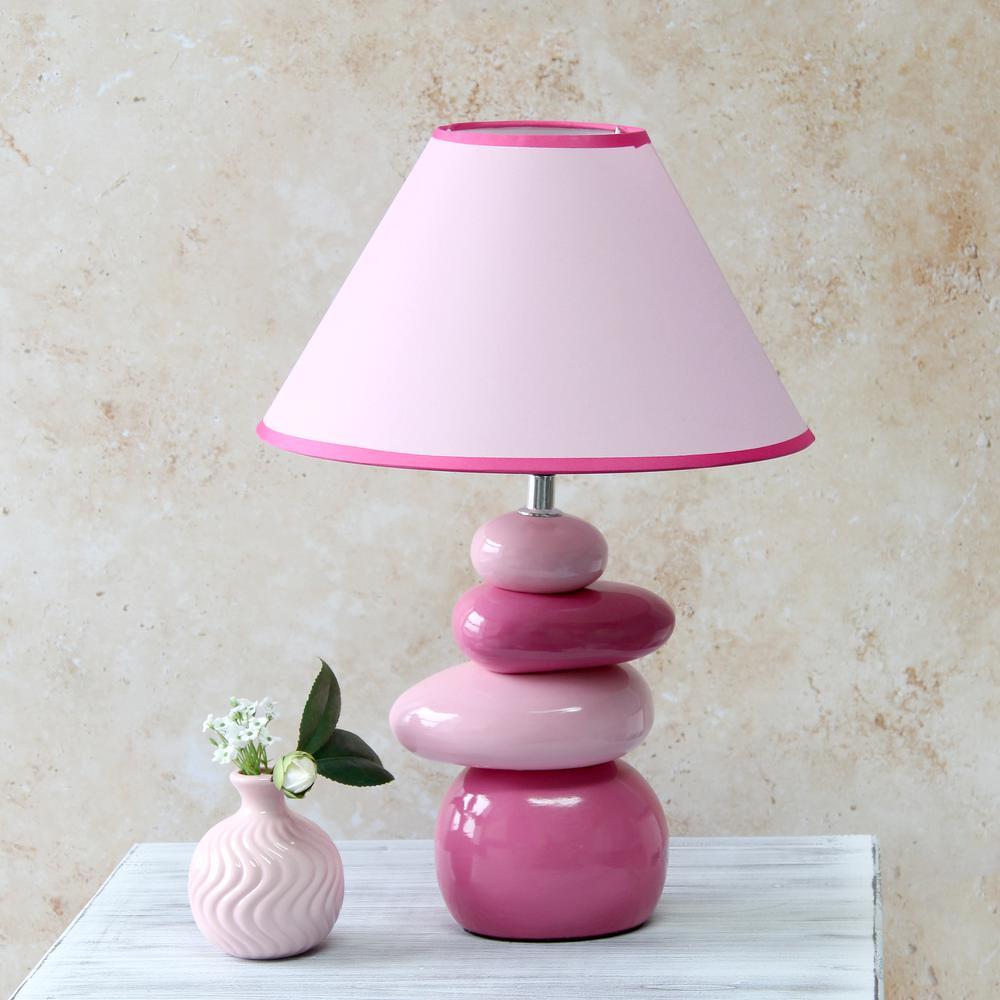 Creekwood Home Priva 17.25" Table Desk Lamp, Pink. Picture 3