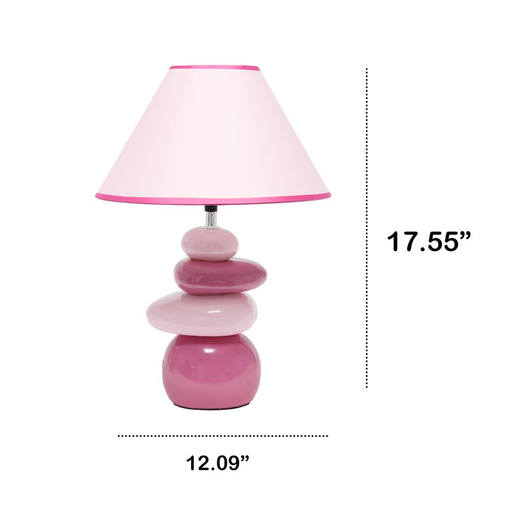 Creekwood Home Priva 17.25" Table Desk Lamp, Pink. Picture 5