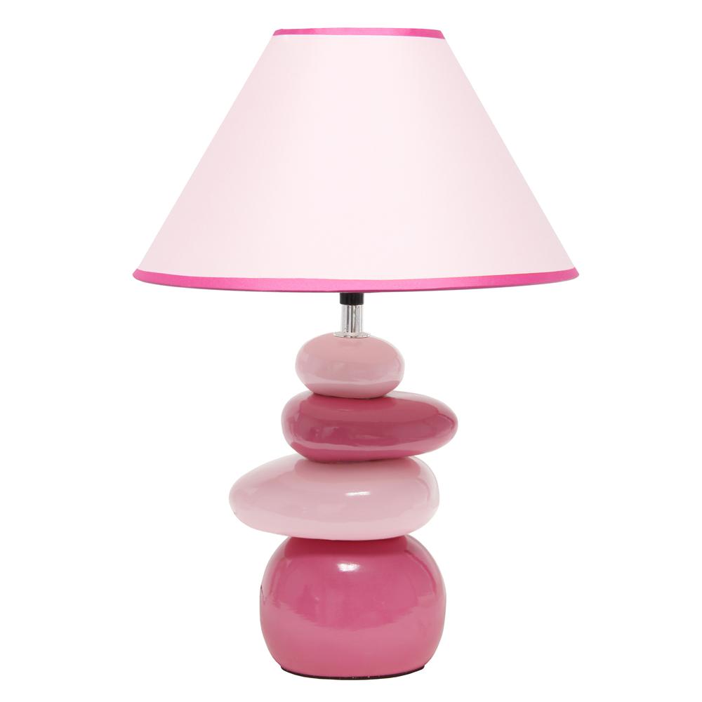 Creekwood Home Priva 17.25" Table Desk Lamp, Pink. Picture 1