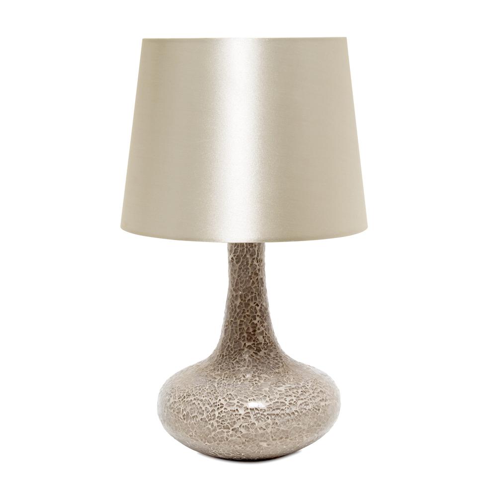14.17" Patchwork Crystal Glass Table Lamp, Champagne. Picture 1