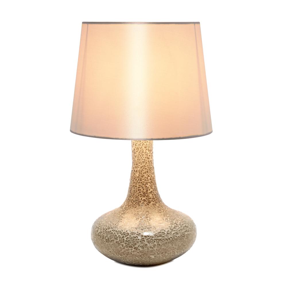 14.17" Patchwork Crystal Glass Table Lamp, Champagne. Picture 6