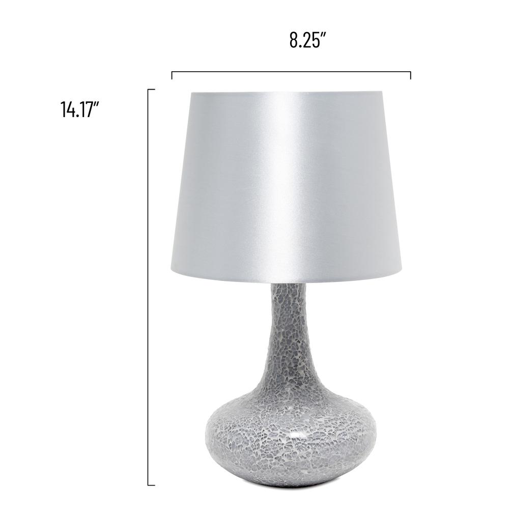 14.17" Patchwork Crystal Glass Table Lamp, Gray. Picture 4