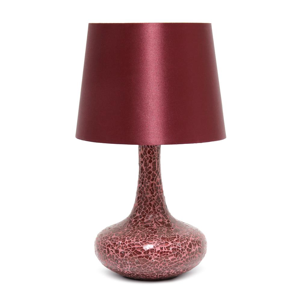14.17" Patchwork Crystal Glass Table Lamp, Red. Picture 1