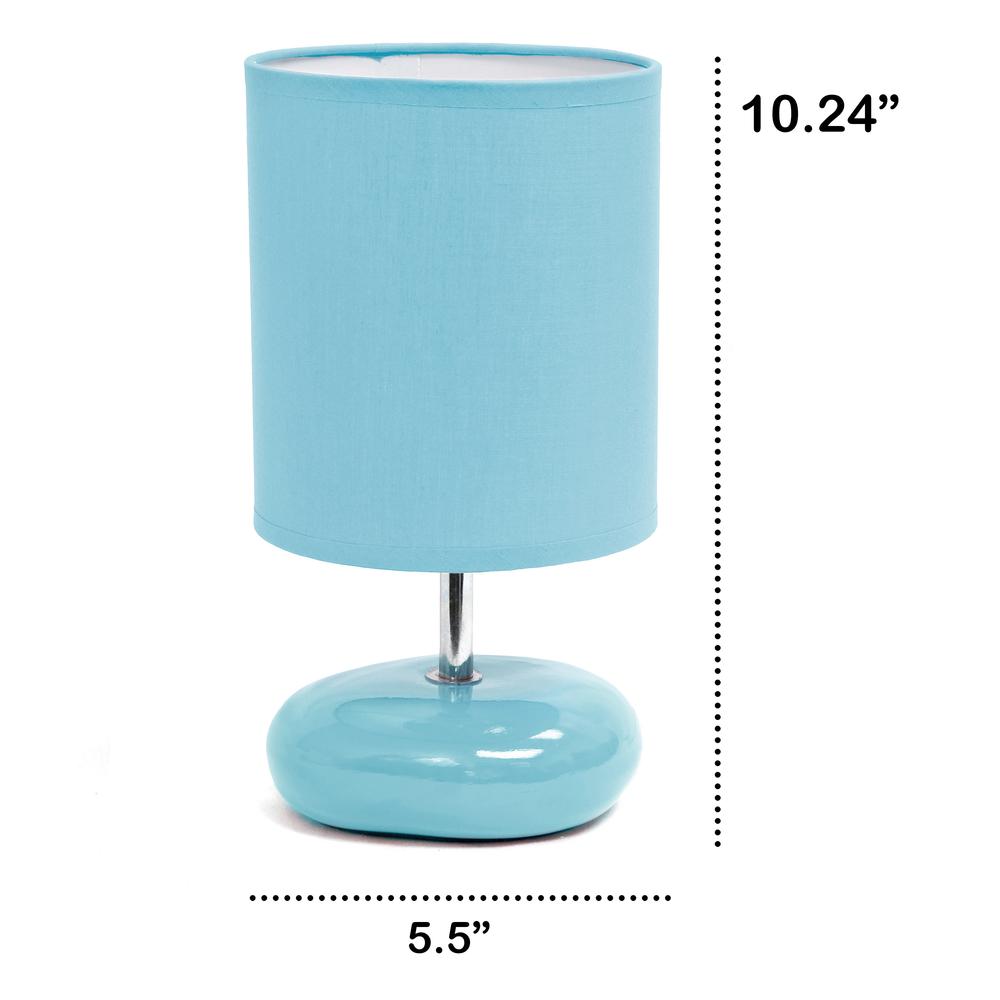 10.24" Traditional Mini Round Rock Table Lamp, Blue. Picture 4