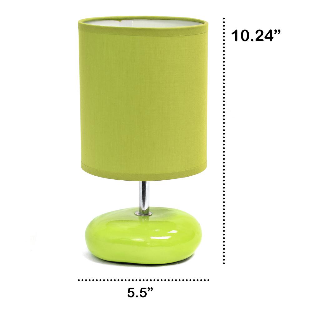 10.24" Traditional Mini Round Rock Table Lamp, Green. Picture 5