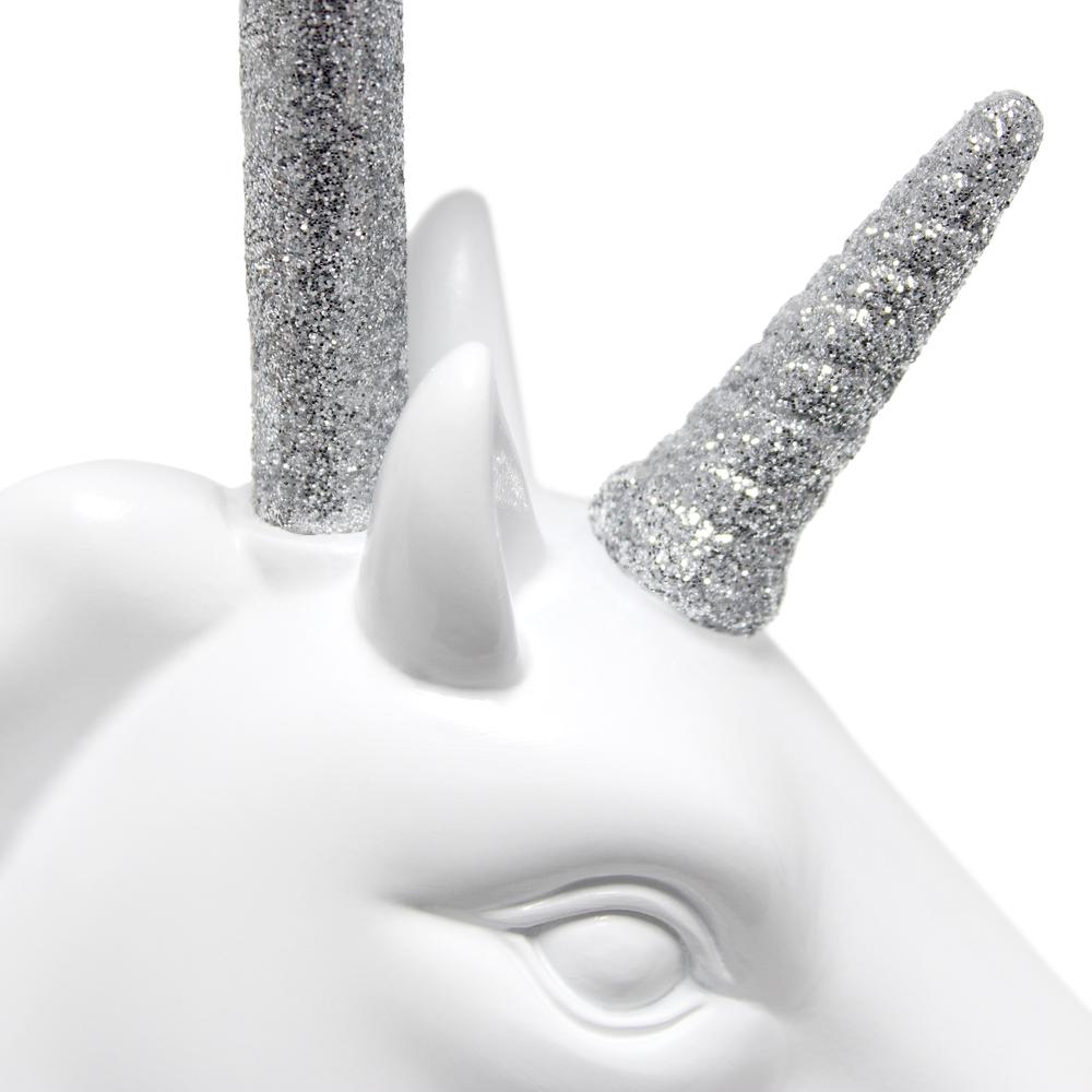 Sparkling Silver and White Unicorn Table Lamp. Picture 5