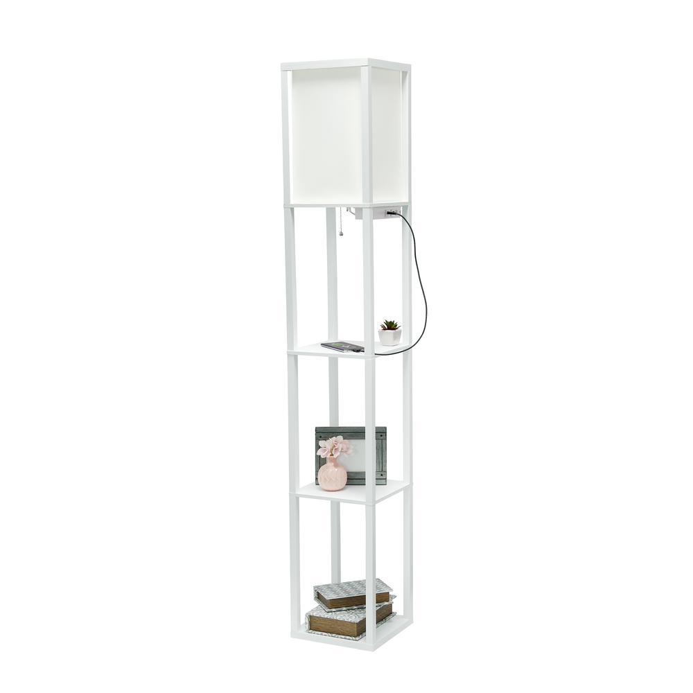 Floor Lamp Storage Shelf with 2 USB Charging Ports1 Charging Outlet. Picture 8