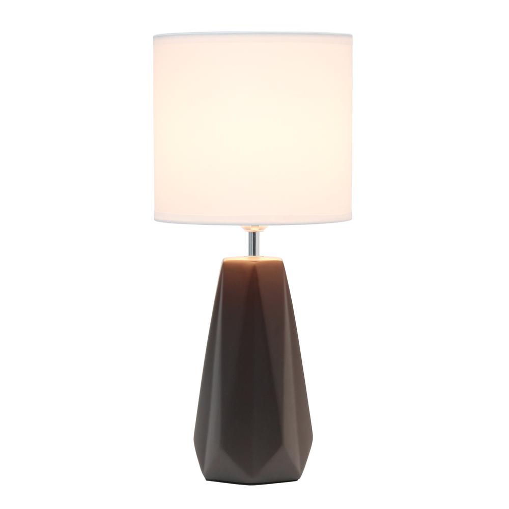 Ceramic Prism Table Lamp, Espresso Brown. Picture 2