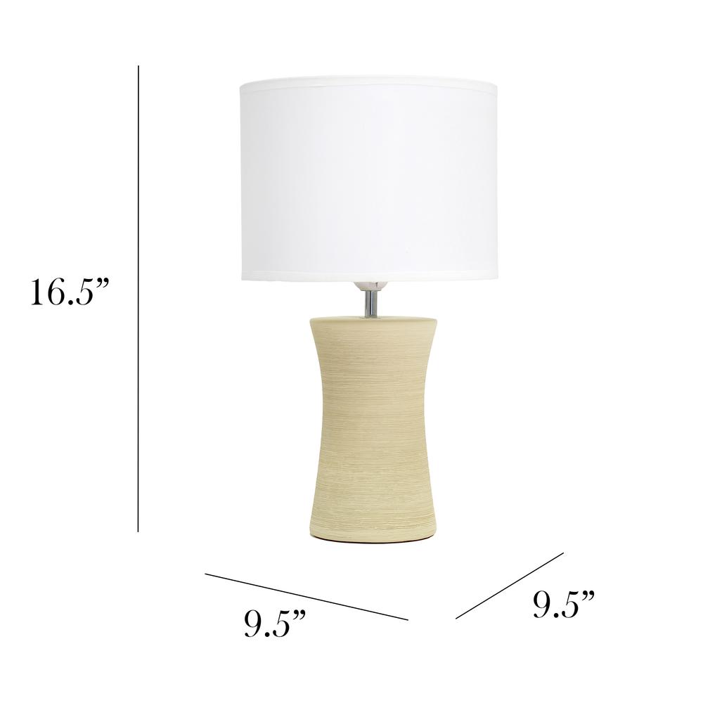 Ceramic Hourglass Table Lamp, Beige. Picture 3