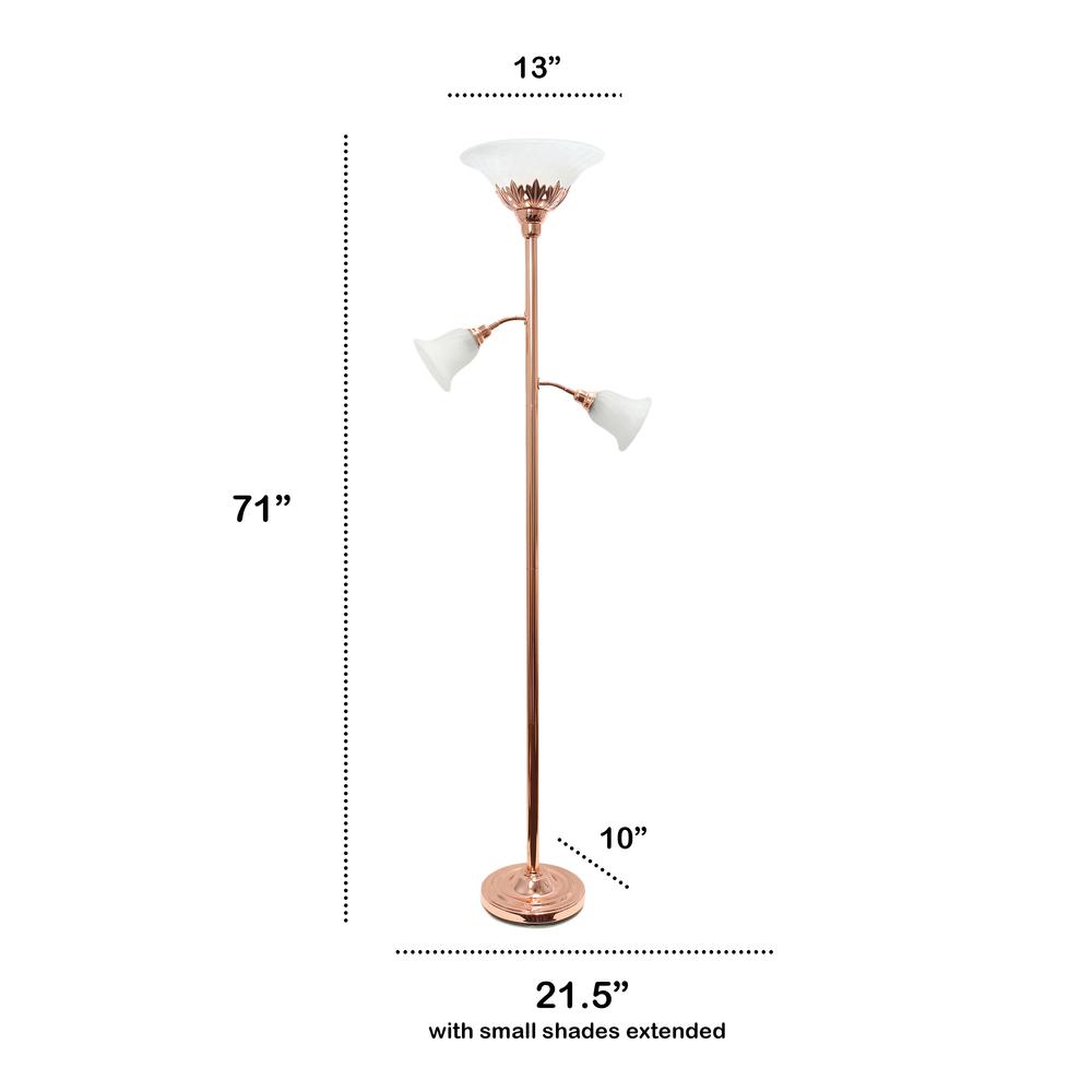 Lalia Home Torchiere Floor Lamp with 2 Reading Lights. Picture 3
