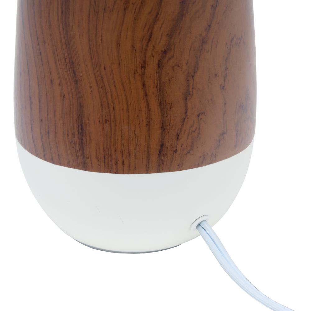 Ceramic Oblong Table Lamp, Dark Wood and White. Picture 6