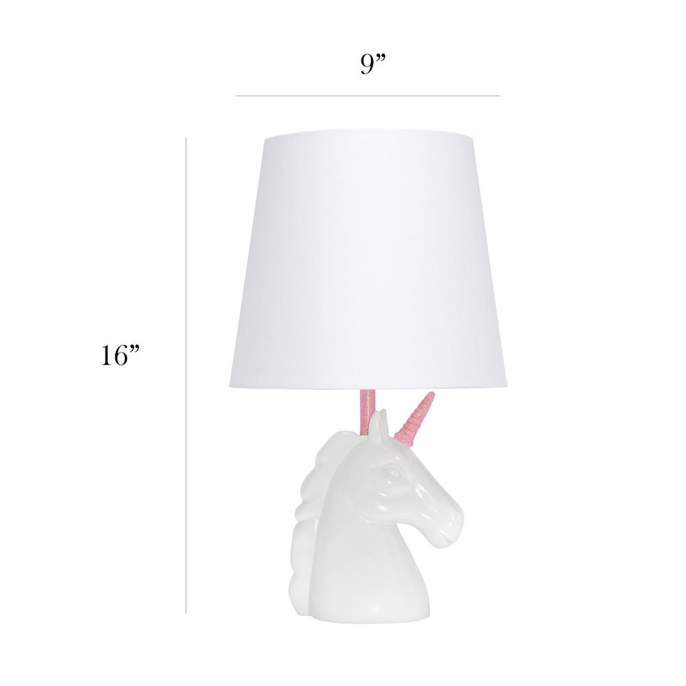 Sparkling Pink and White Unicorn Table Lamp. Picture 3