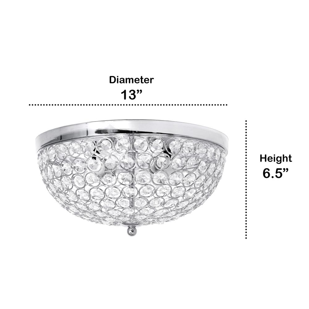 Lalia Home Crystal Glam 2 Light Ceiling Flush Mount 2 Pack, Chrome. Picture 3