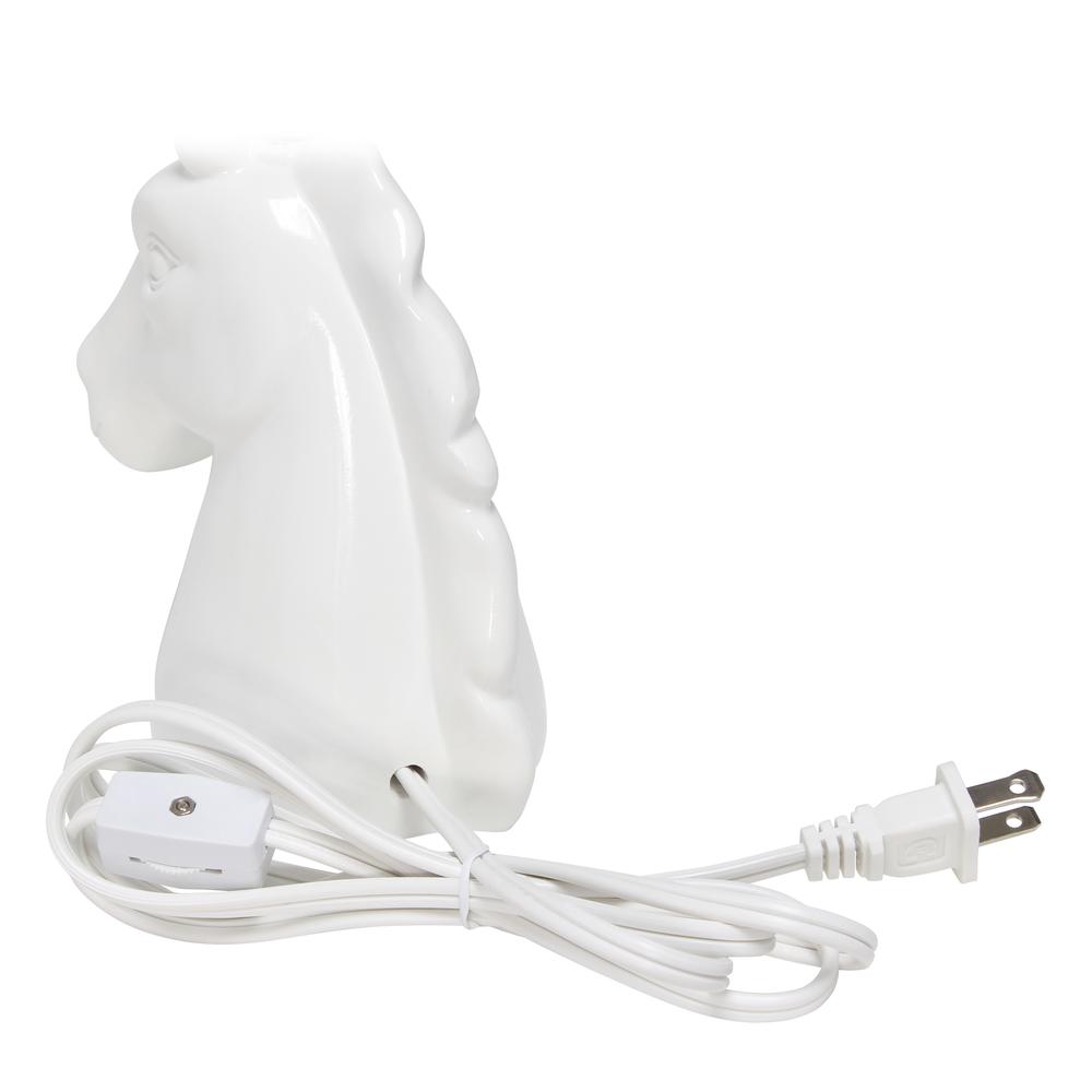 Sparkling Silver and White Unicorn Table Lamp. Picture 6