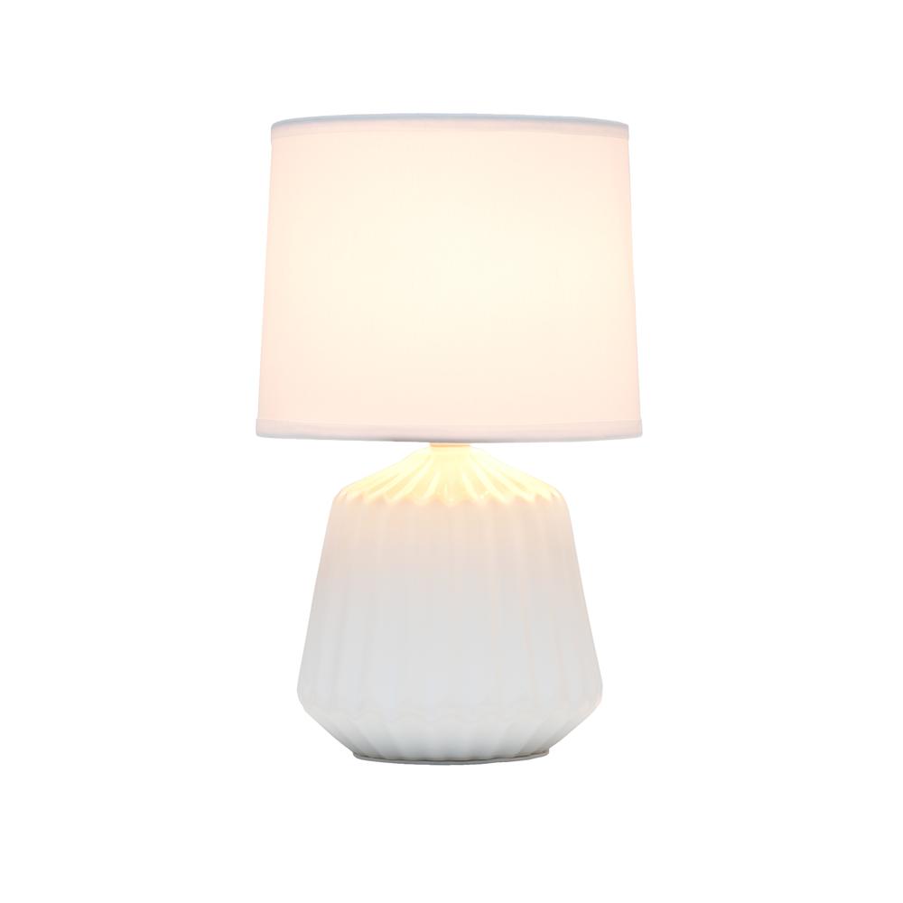 Petite Off White Pleated Base Table Lamp. Picture 2