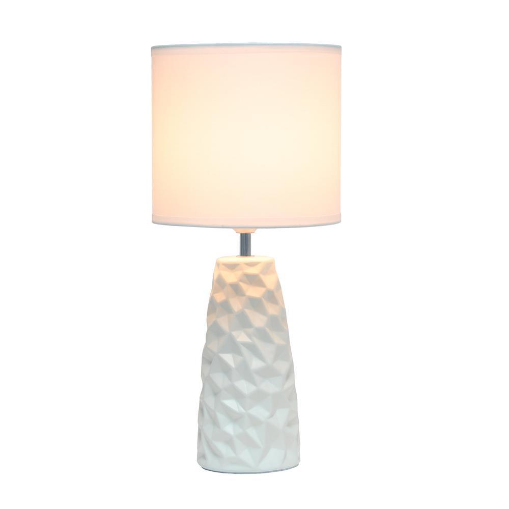 Sculpted Ceramic Table Lamp, Off White. Picture 2