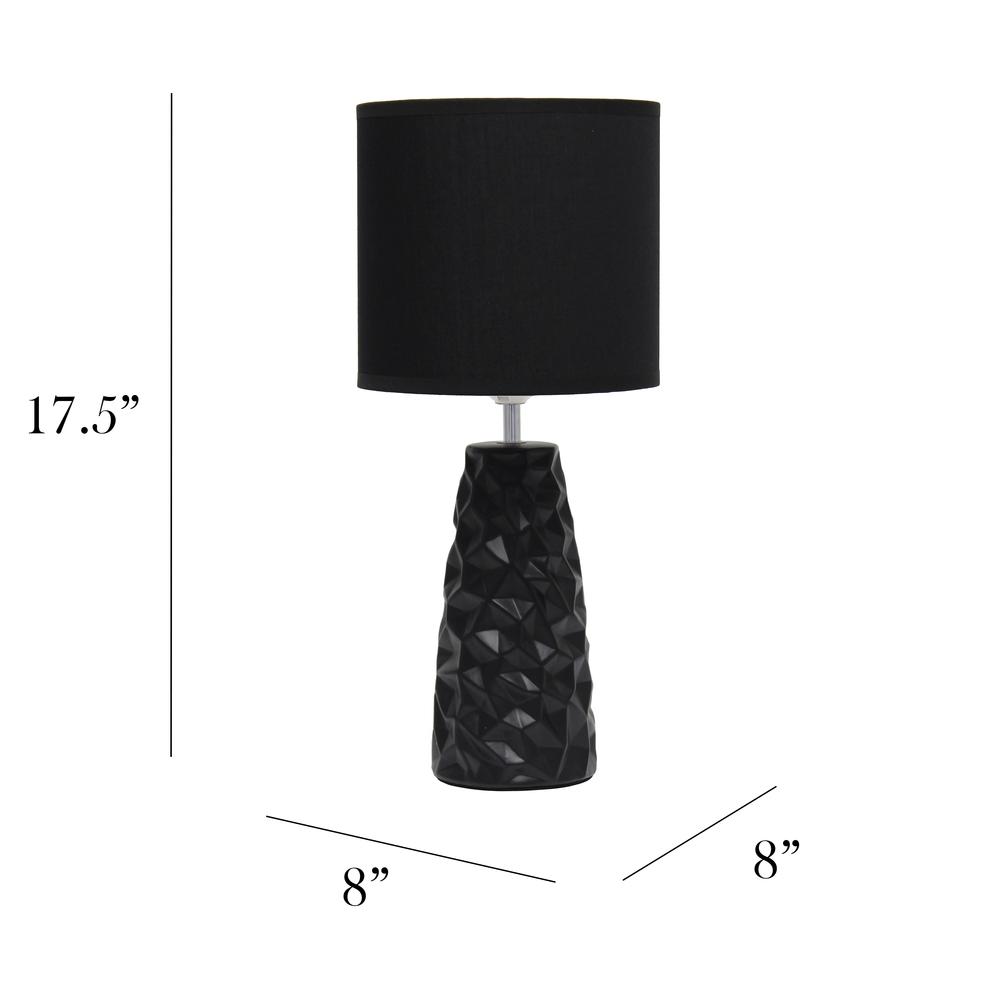 Sculpted Ceramic Table Lamp, Black. Picture 3