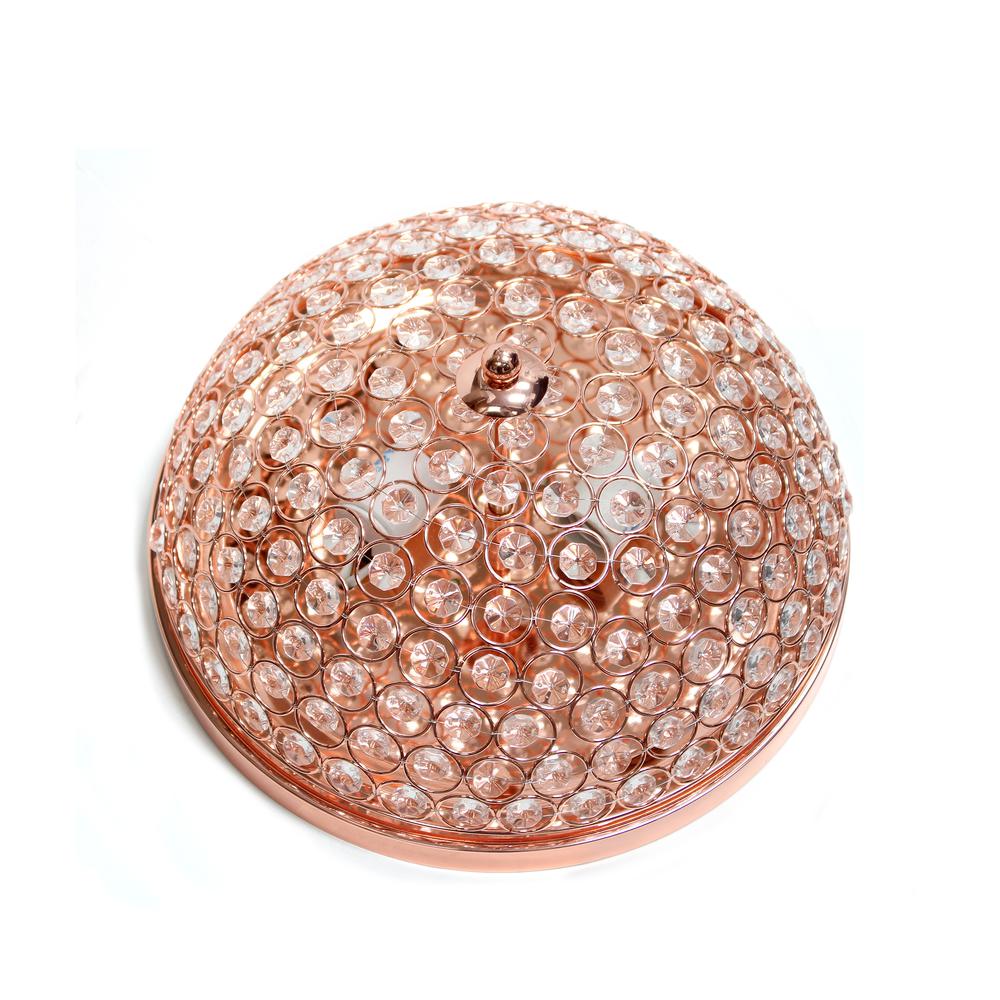 Lalia Home Crystal Glam 2 Light Ceiling Flush Mount, Rose Gold. Picture 3