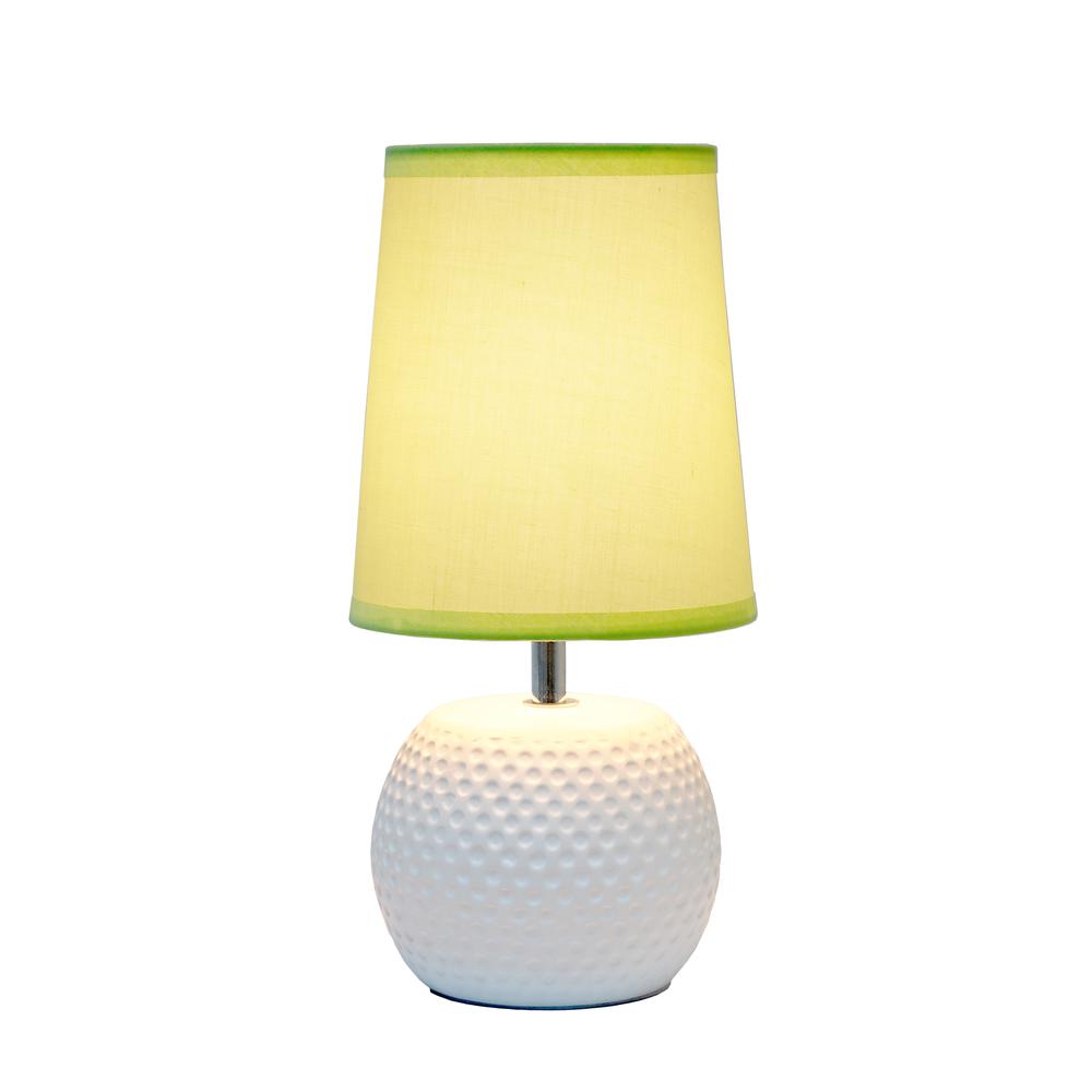 Studded Texture Ceramic Table Lamp, Green. Picture 2