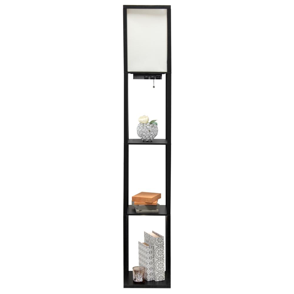 Floor Lamp Etagere Organizer Storage Shelf with 2 USB Charging Ports1 Charging Outlet. Picture 12