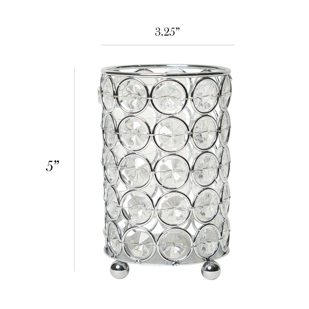 Elipse Crystal and Chrome 5 Inch Candle Holder. Picture 4