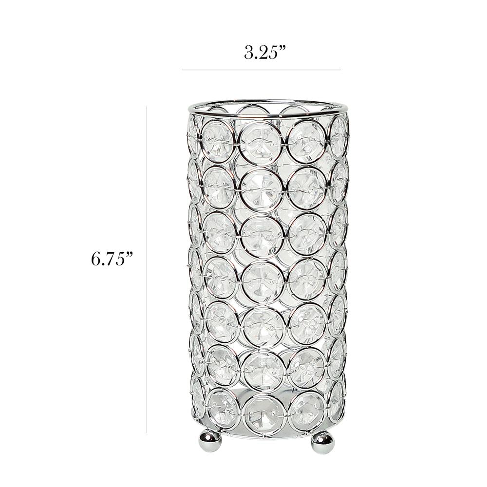 Elipse Crystal and Chrome 6.75 Inch Candle Holder. Picture 4