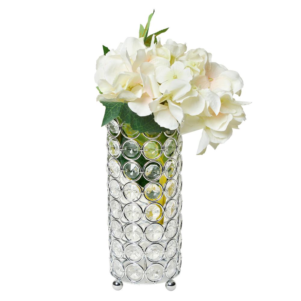 Elegant Designs Elipse Crystal Decorative Flower Vase, Candle Holder, Wedding Centerpiece, 7.75 Inch, Chrome