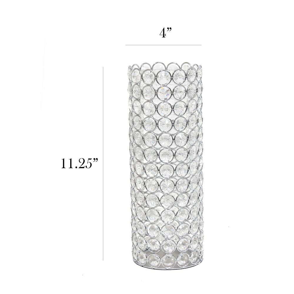 Elipse Crystal  Decorative Vase, 11.25 Inch, Chrome. Picture 6