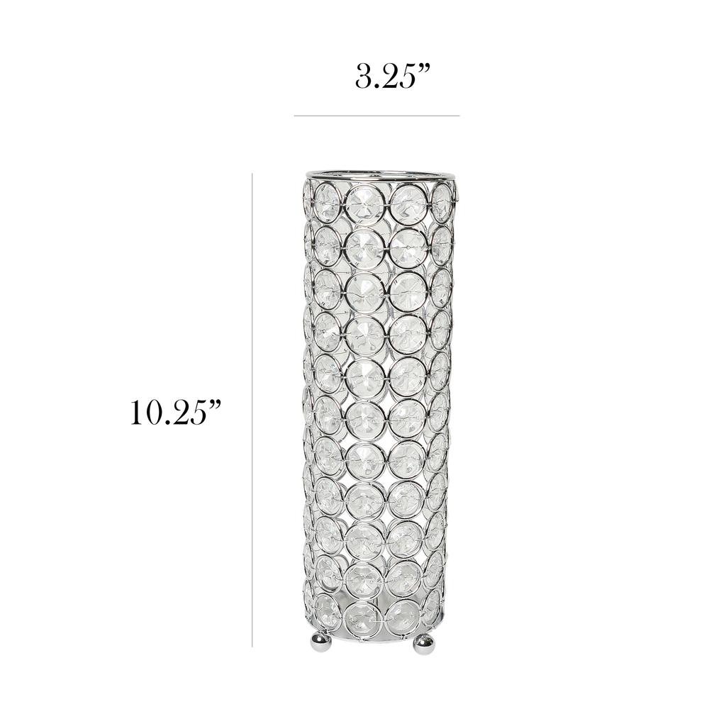 Elipse Crystal and Chrome 10.25 Inch Candle Holder. Picture 4
