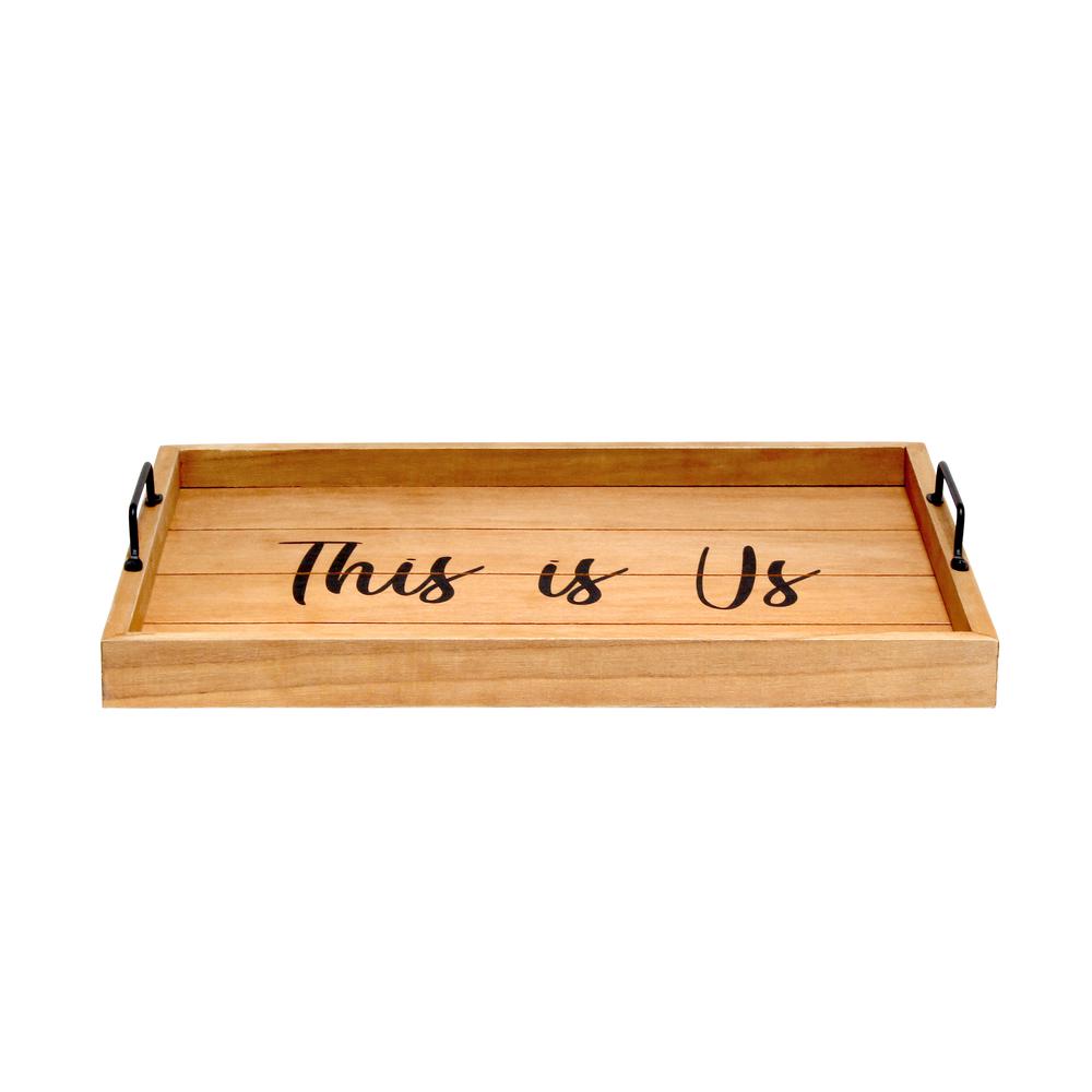 Decorative Wood Serving Tray w/ Handles, 15.50" x 12", "This is Us". Picture 2