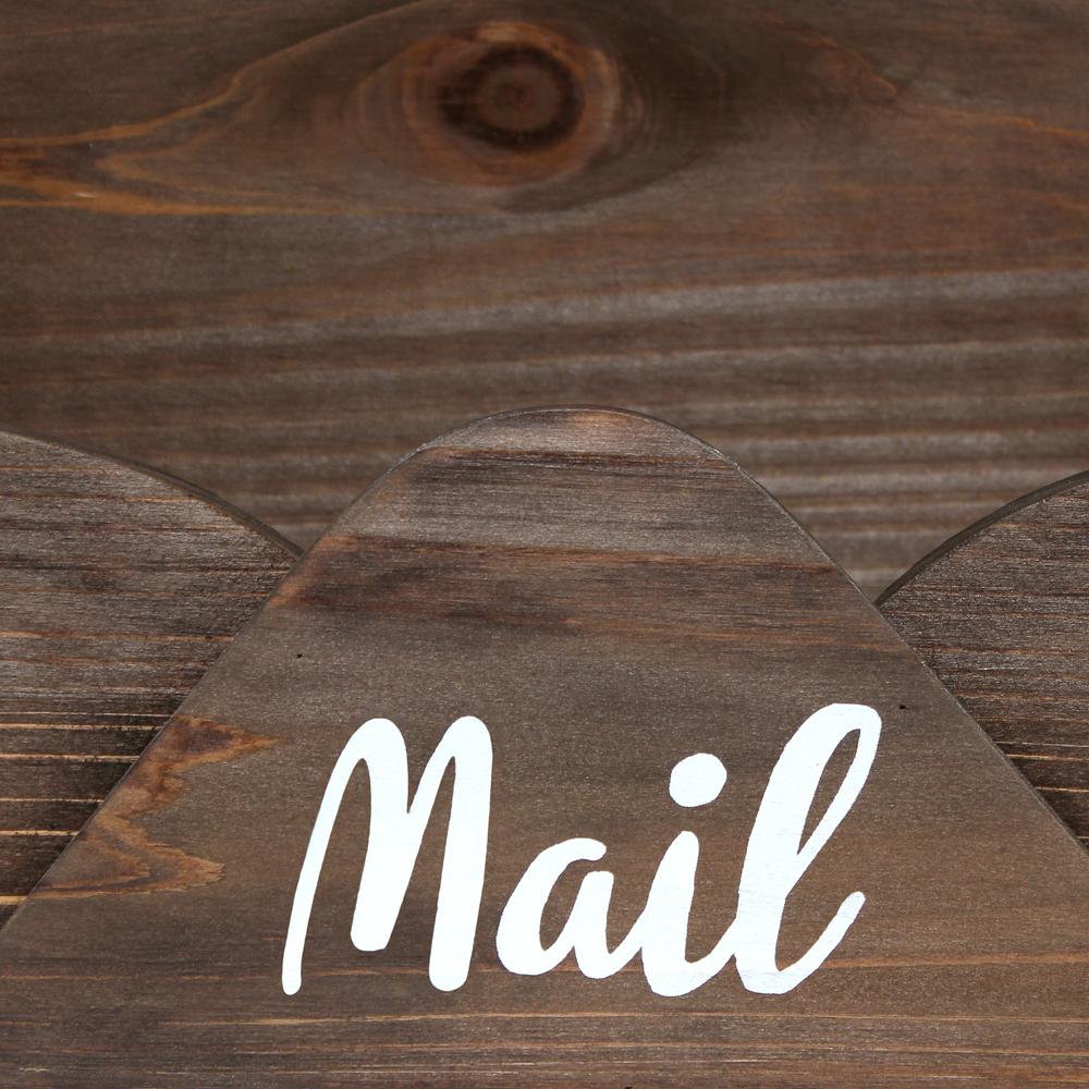Elegant Designs Homewood Farmhouse Wooden Decorative Envelope Shaped Desktop Letter Holder in White. Picture 6