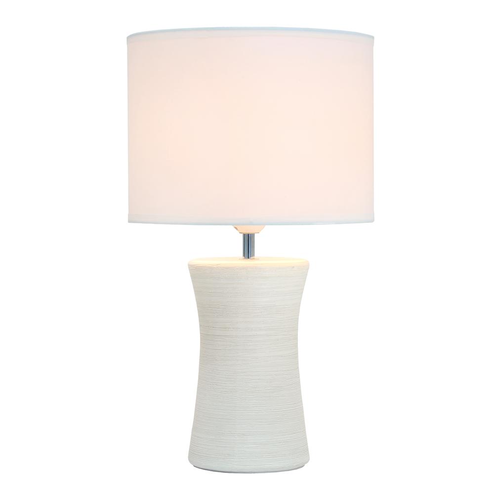 Ceramic Hourglass Table Lamp, Off White. Picture 2