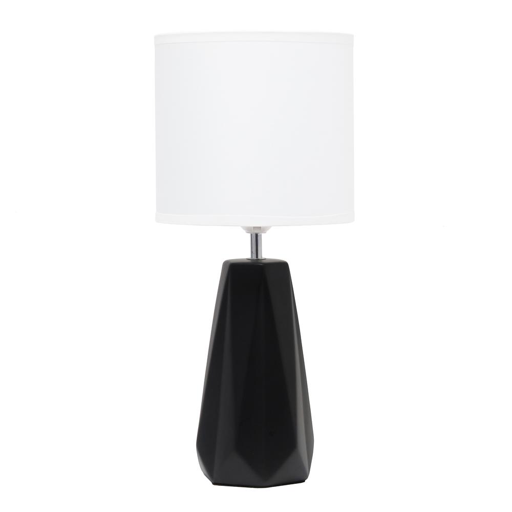 Ceramic Prism Table Lamp, Black. Picture 1