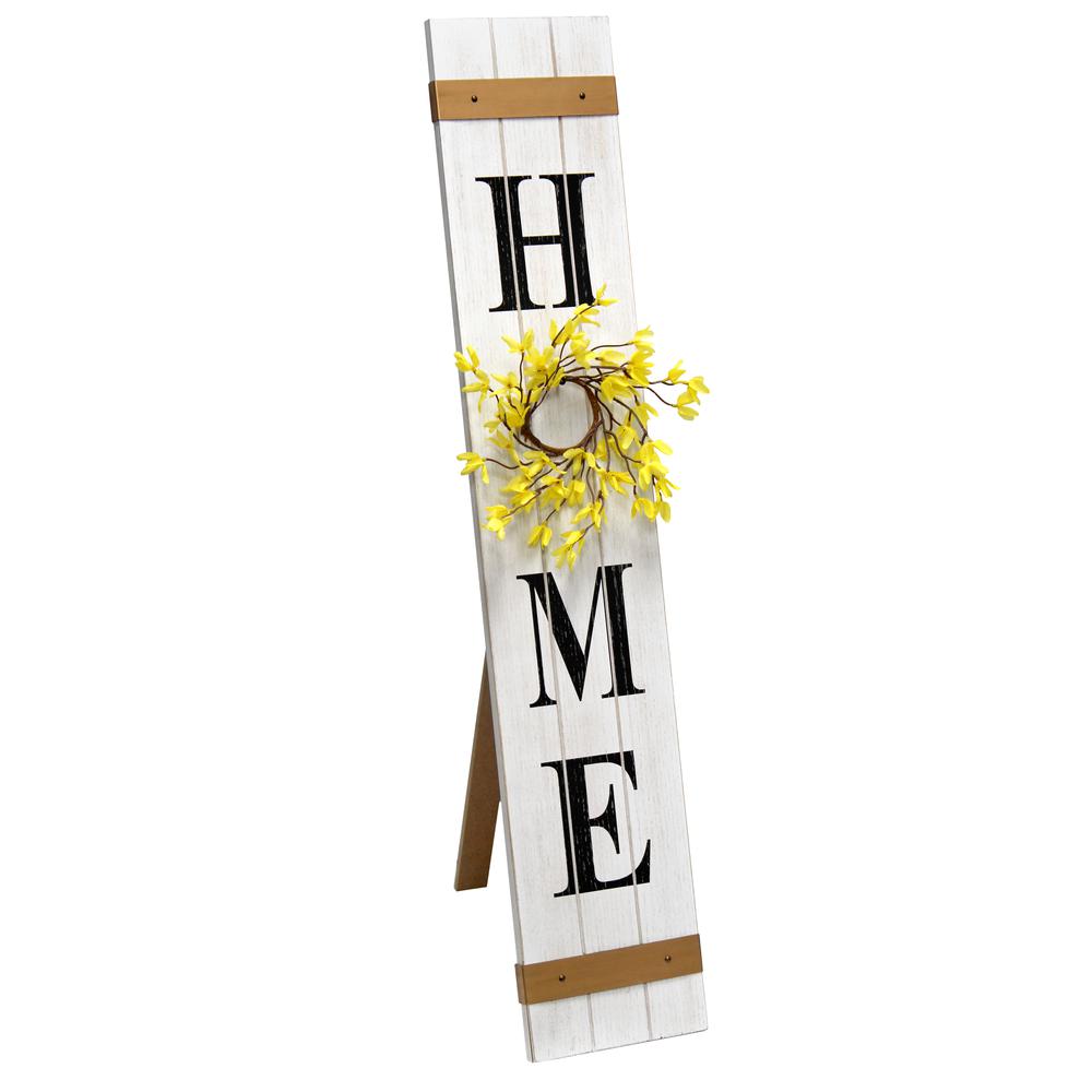 Seasonal Wooden Porch Sign with 4 Interchangeable Floral Wreaths. Picture 3