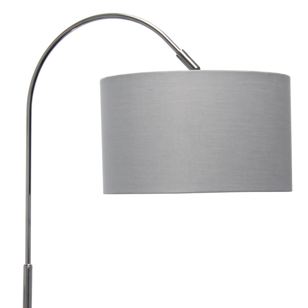 Arched Brushed Nickel Floor Lamp, Gray Shade. Picture 5