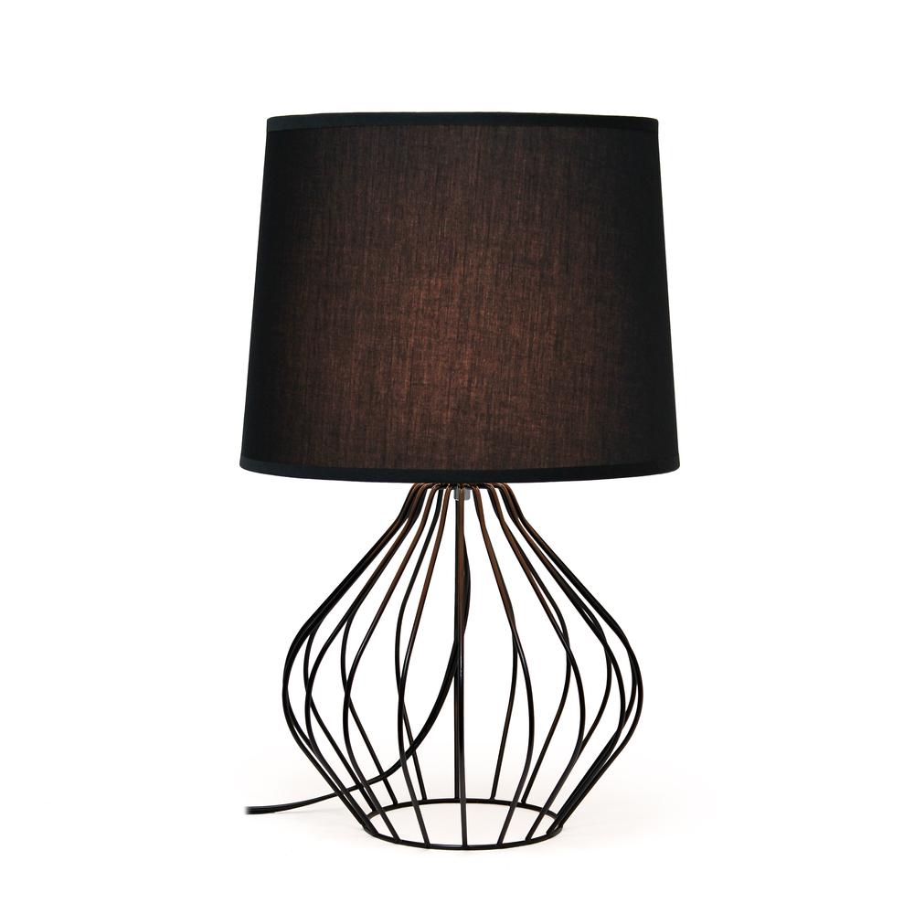 Geometrically Wired Table Lamp, Black. Picture 2