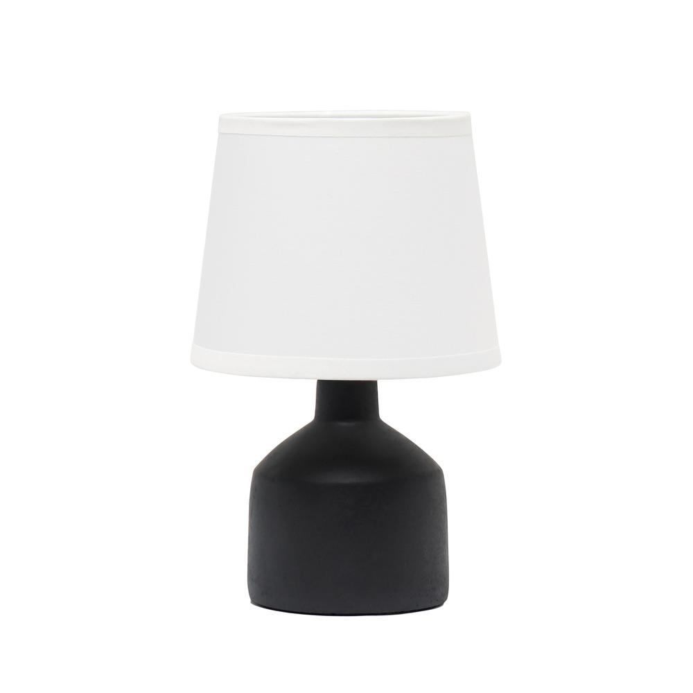 Simple Designs Mini Bocksbeutal Concrete Table Lamp, Black. Picture 1