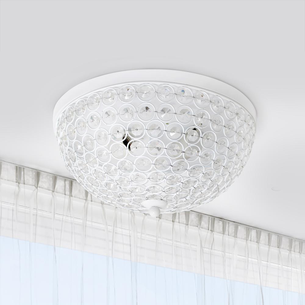 Lalia Home Crystal Glam 2 Light Ceiling Flush Mount 2 Pack, White. Picture 5