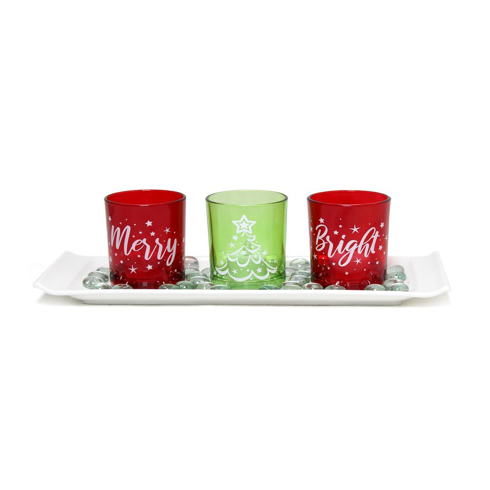 Merry & Bright Christmas Candle Set of 3. Picture 1