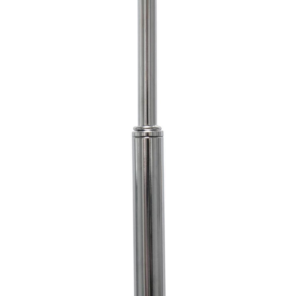 Arched Brushed Nickel Floor Lamp, Gray Shade. Picture 6