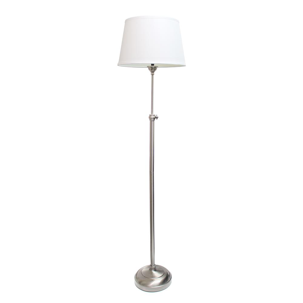 Brushed Nickel Adjustable 3 Pack Lamp Set (2 Table Lamps1 Floor Lamp). Picture 2