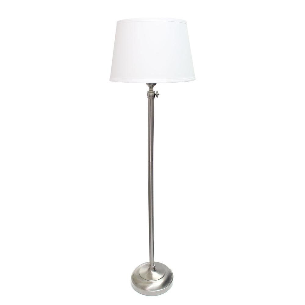 Brushed Nickel Adjustable 3 Pack Lamp Set (2 Table Lamps1 Floor Lamp). Picture 3