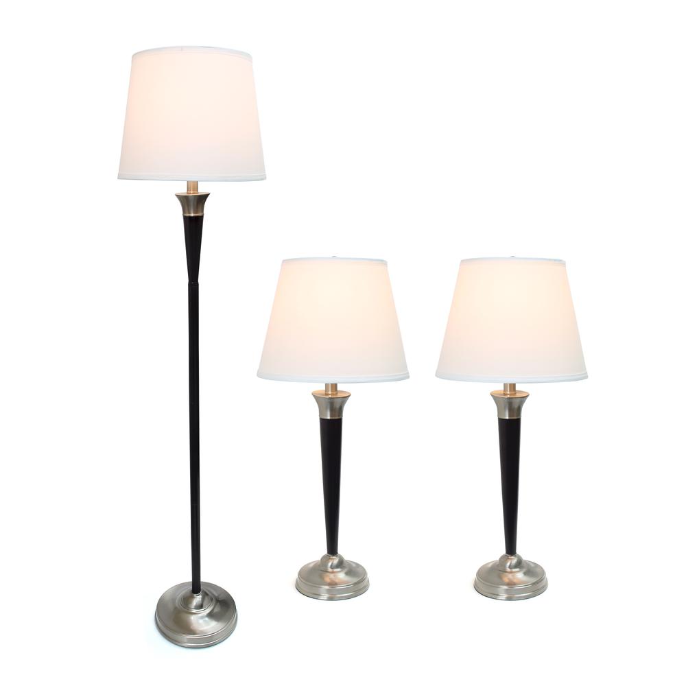 Malbec 3 Pack Lamp Set (2 Table Lamps1 Floor Lamp). Picture 1
