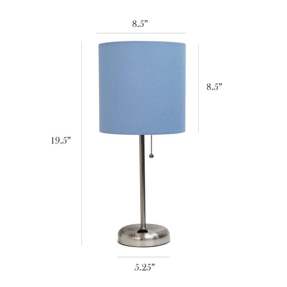 Stick Lamp with Charging Outlet and Fabric Shade 2 Pack Set. Picture 5