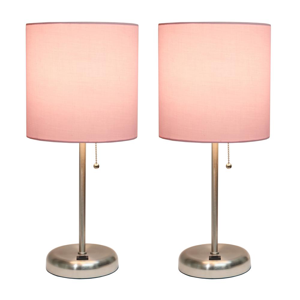 Stick Lamp with USB charging port and Fabric Shade 2 Pack Set. Picture 8